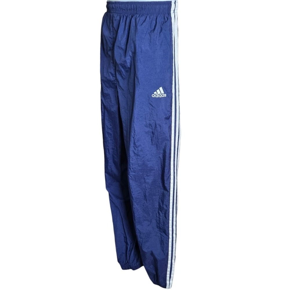 Adidas Mens Streetwear Vintage Windbreaker Track Pants Size Large Ankle Zip Blue